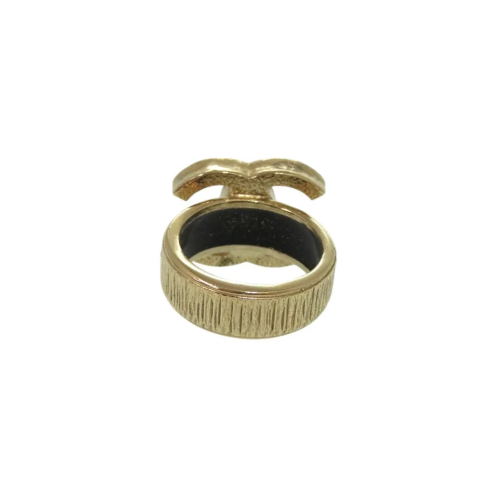 CHANEL Black Logo Ring